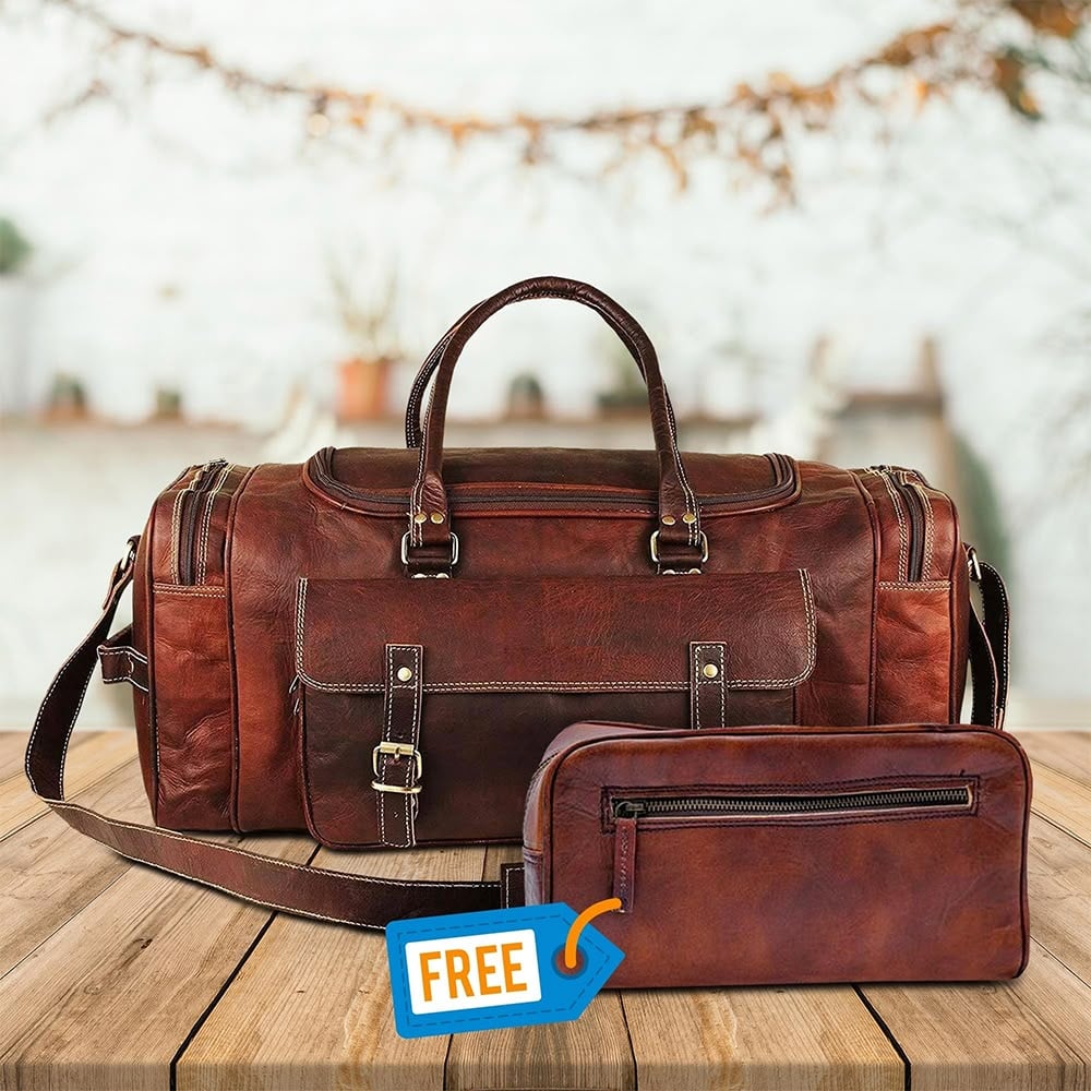 CCG Leather Weekender Duffle Bag